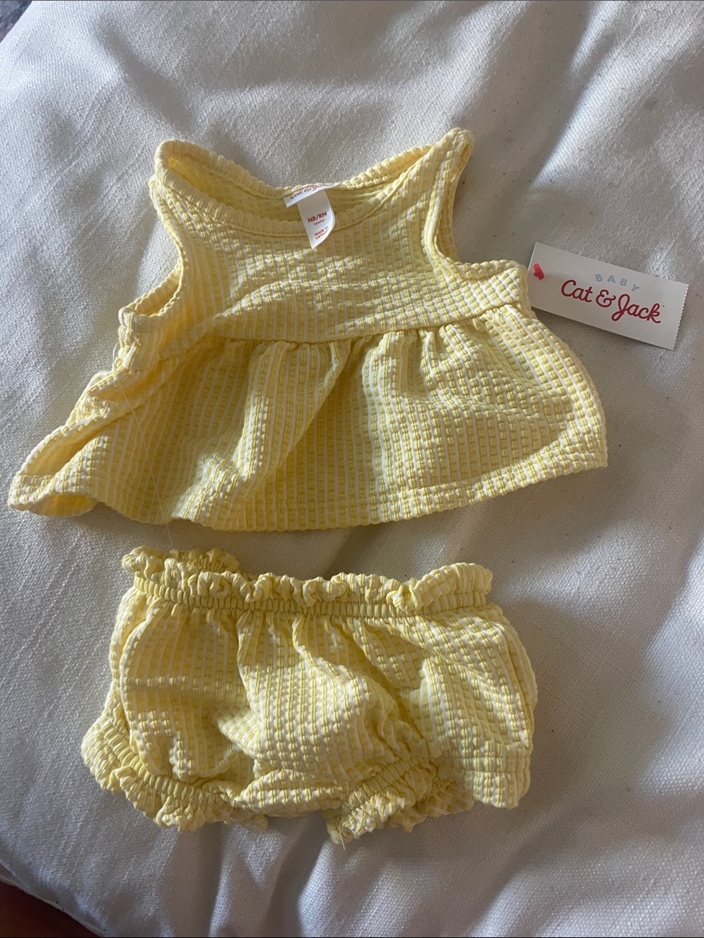 Cat & Jack Yellow Seersucker Tank Top & Bloomers Set